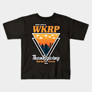 Thanksgiving Day First Annual WKRP Turkey Drop Triangle Vintage Cincinnati Silhouette Kids T-Shirt